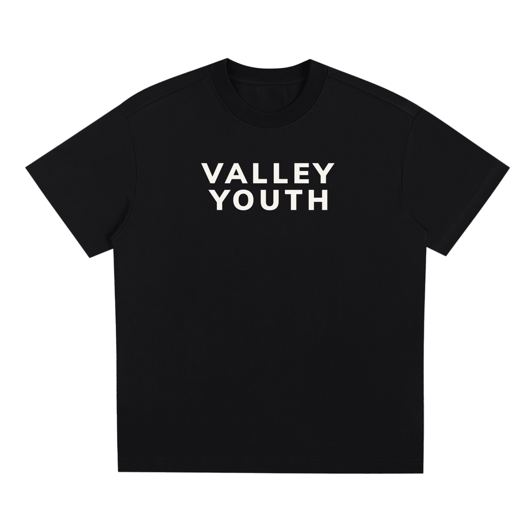 Valley Youth Tee — VALLEY YOUTH block chest print on a cotton-Sorona blend tee
