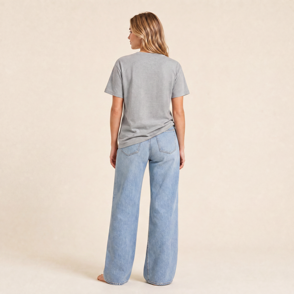 Mineola Buzz Tee in Athletic Heather, flat lay