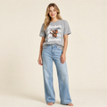 Mineola Buzz Tee in Athletic Heather — Mineola Jackets Buzz logo, front view