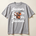 Mineola Buzz Tee Youth in Heather Grey, flat lay