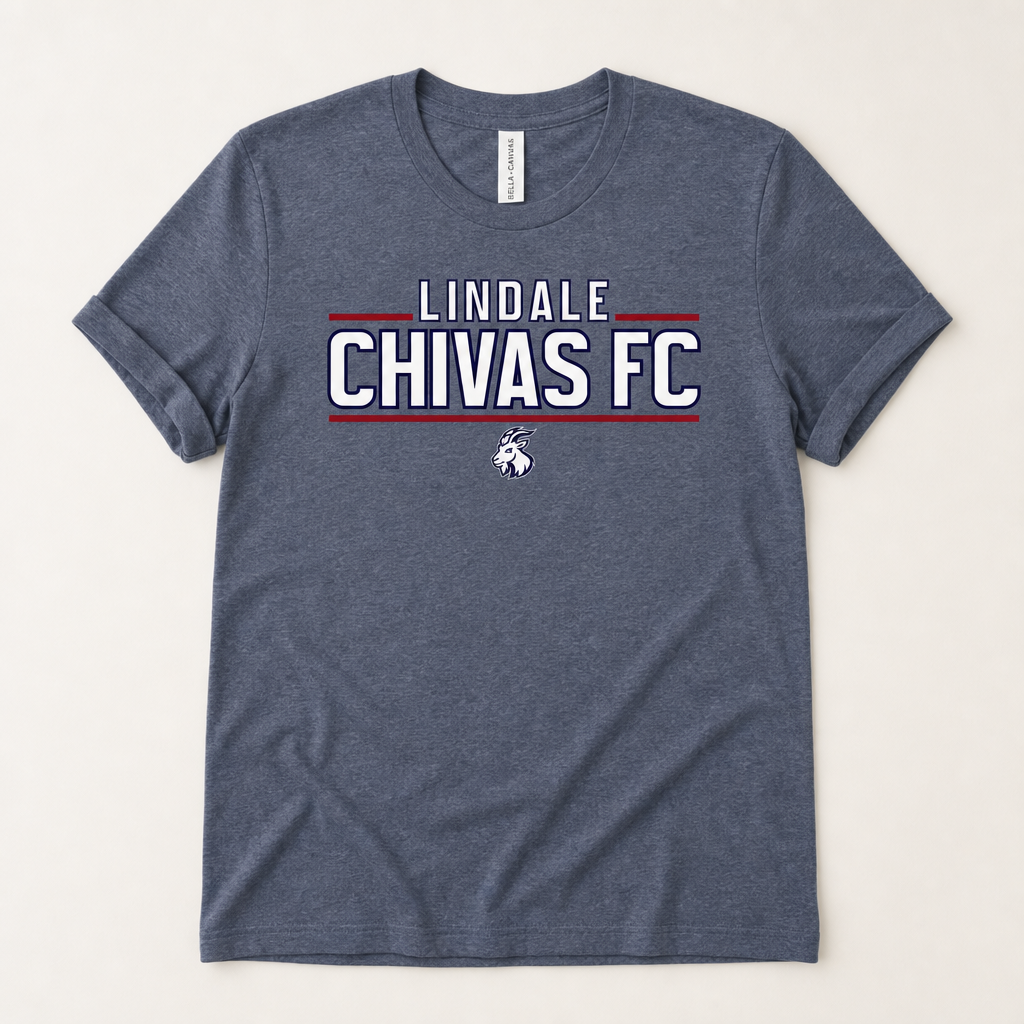 Lindale Chivas Wordmark Youth Tee flat lay, front graphic