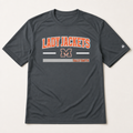 Mineola Lady Jackets athletics tee — flat lay, front view