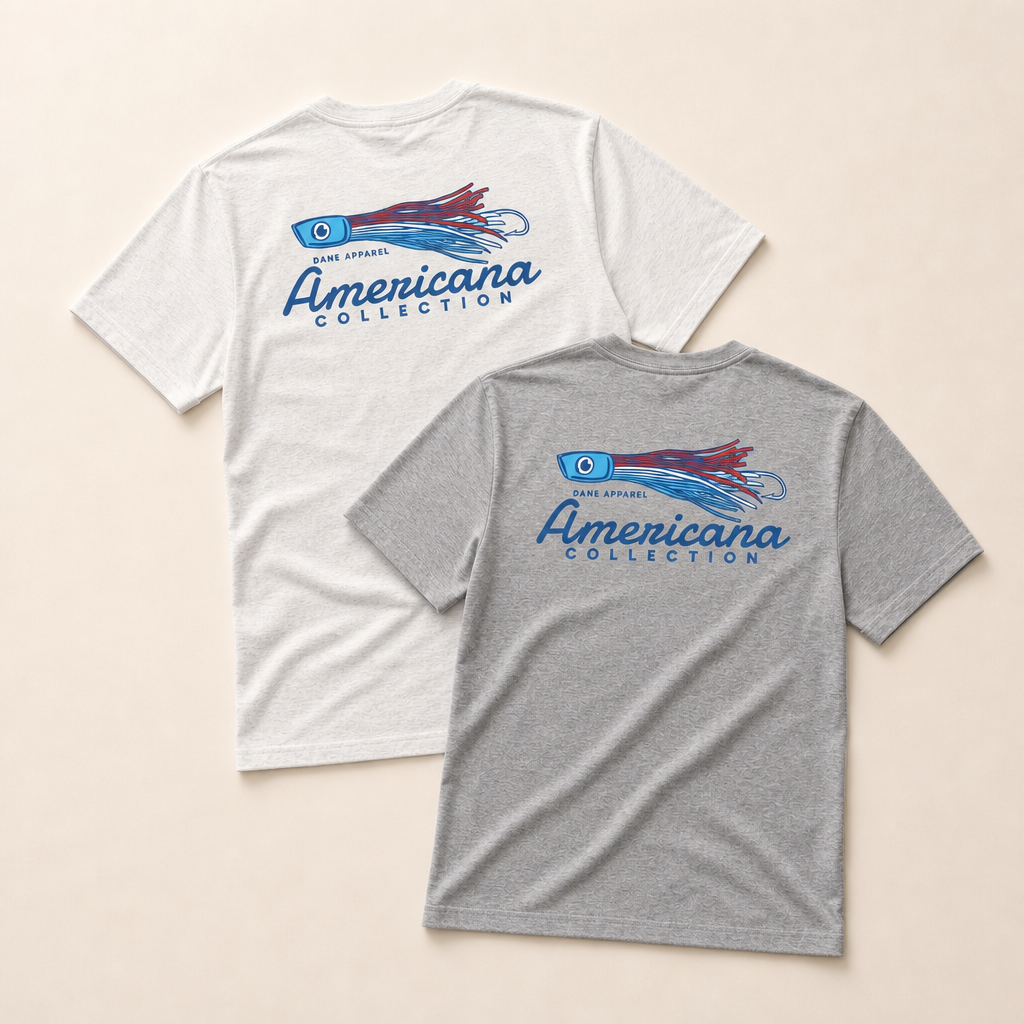 Americana Hooked on Freedom tri-blend tee, front view