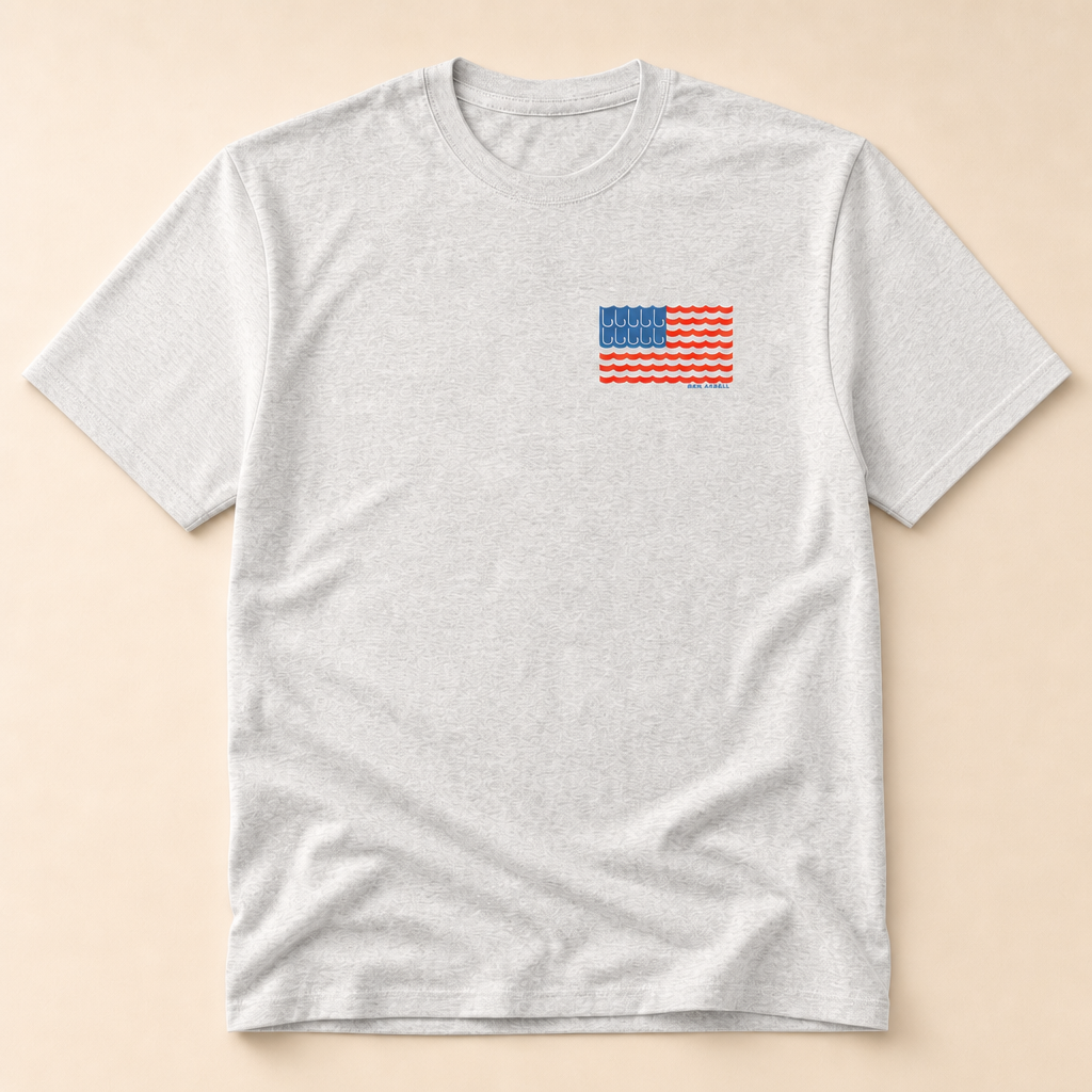 Americana Hooked on Freedom tee — Hooked on Freedom graphic detail