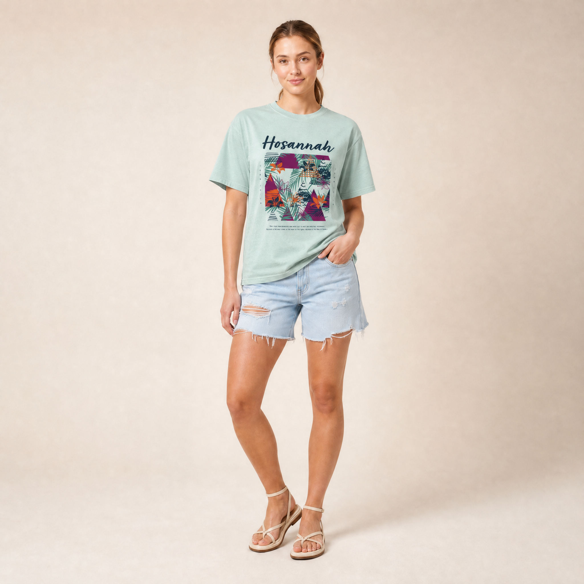 Hosannah tee by Eighteen44, flat lay