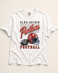 Alba-Golden Panthers Football Retro Tee flat lay, front graphic