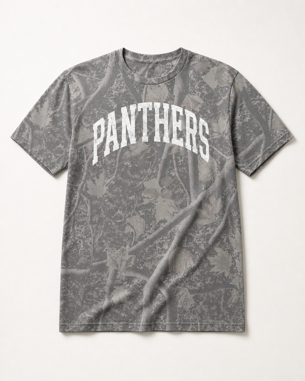 Alba-Golden Premium Camo Tee flat lay on Deadwood Tree Camo