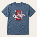 Bullard Panthers Varsity Spirit Tee in Denim, Comfort Colors C1717 flat lay