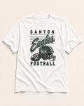 Canton Eagles Football Retro Tee in white, flat lay