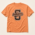 Grand Saline Indians Varsity Spirit Tee in Burnt Orange, Comfort Colors C1717 flat lay