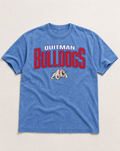 Quitman Bulldogs snow washed tee flat lay, front