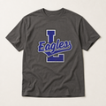 Lindale Eagles Varsity Spirit Tee in Pepper, Comfort Colors C1717 flat lay