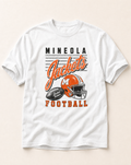 Mineola Jackets Football Retro Tee in white, flat lay