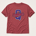 Quitman Bulldogs Varsity Spirit Tee in Crimson, Comfort Colors C1717 flat lay