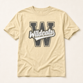 Winona Wildcats Varsity Spirit Tee in Butter, Comfort Colors C1717 flat lay